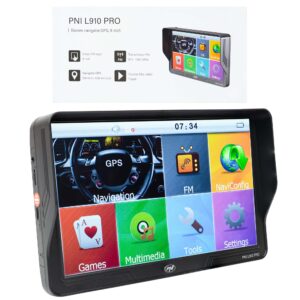 PNI L910 PRO GPS navigacijos sistema su skydeliu nuo saulės, 9 colių, 800 MHz, 512MB DDR, 16GB vidinė atmintis, FM siųstuvas, juoda - Image 6