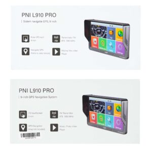 PNI L910 PRO GPS navigacijos sistema su skydeliu nuo saulės, 9 colių, 800 MHz, 512MB DDR, 16GB vidinė atmintis, FM siųstuvas, juoda - Image 12