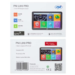 PNI L910 PRO GPS navigacijos sistema su skydeliu nuo saulės, 9 colių, 800 MHz, 512MB DDR, 16GB vidinė atmintis, FM siųstuvas, juoda - Image 13