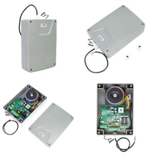 Atveriamų vartų automatikos komplektas PNI MAB300, su 2 40W varikliais, nuotolinio valdymo pulteliais ir valdymo bloku, fotoelementais ir signaline lempa, vartų ilgis iki 2 x 2.5m, vartų svoris 200kg - Image 11