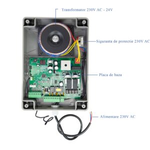 Atveriamų vartų automatikos komplektas PNI MAB300, su 2 40W varikliais, nuotolinio valdymo pulteliais ir valdymo bloku, fotoelementais ir signaline lempa, vartų ilgis iki 2 x 2.5m, vartų svoris 200kg - Image 16