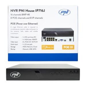 NVR POE PNI House IP716J 16 kanalų 4K 8MP, 8 POE kanalai ir 8 IP kanalai su PNI POE komutatoriumi arba standartiniu H.265 - Image 6