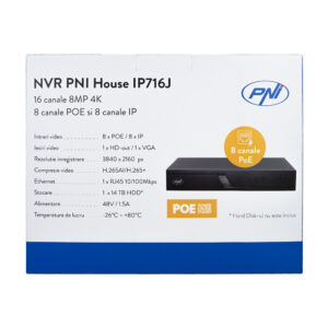 NVR POE PNI House IP716J 16 kanalų 4K 8MP, 8 POE kanalai ir 8 IP kanalai su PNI POE komutatoriumi arba standartiniu H.265 - Image 10