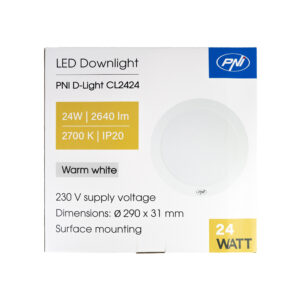 PNI D-Light CL2424 24W LED lubinis šviestuvas, apvalus 29 cm, 2700K, 230V maitinimo šaltinis, 2640 lm, šilta balta spalva - Image 7