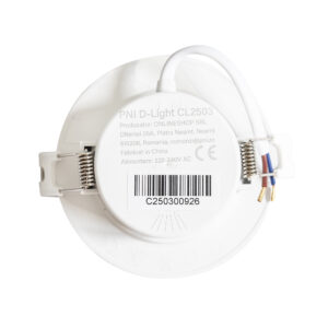 LED prožektorius PNI D-Light CL2503 3W, įleidžiamas, apvalus 9 cm, 6400K, 230V maitinimo šaltinis, 330 lm, šaltai balta spalva - Image 8