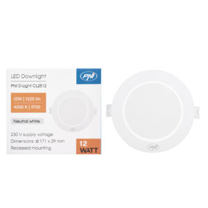 LED prožektorius PNI D-Light CL2512 12W, įleidžiamas, apvalus 17 cm, 4200K, 230V maitinimo šaltinis, 1320 lm, neutrali balta spalva - Image 2