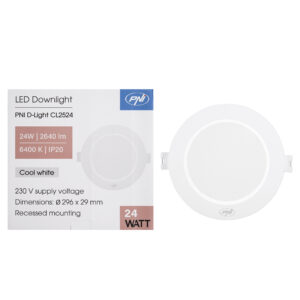 PNI D-Light CL2524 24W LED prožektorius, įleidžiamas, apvalus 29 cm, 6400K, 230V maitinimo šaltinis, 2640 lm, šaltai balta spalva - Image 5