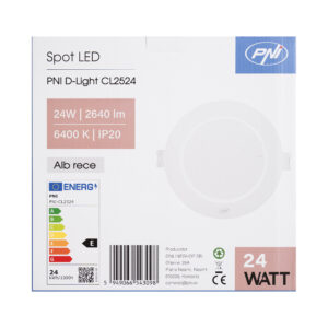PNI D-Light CL2524 24W LED prožektorius, įleidžiamas, apvalus 29 cm, 6400K, 230V maitinimo šaltinis, 2640 lm, šaltai balta spalva - Image 7