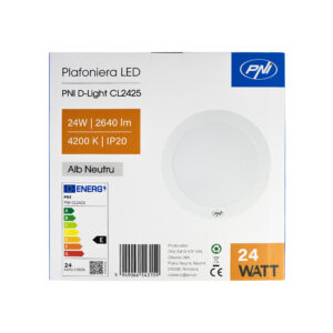 LED lubinis šviestuvas PNI D-Light CL2425 24W, apvalus 29 cm, 4200K, 230V maitinimo šaltinis, 2640 lm, neutrali balta spalva - Image 8