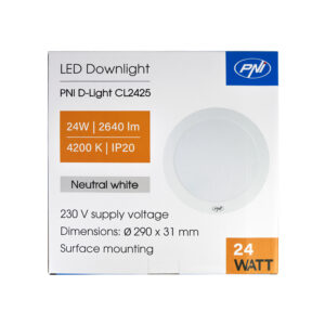 LED lubinis šviestuvas PNI D-Light CL2425 24W, apvalus 29 cm, 4200K, 230V maitinimo šaltinis, 2640 lm, neutrali balta spalva - Image 9