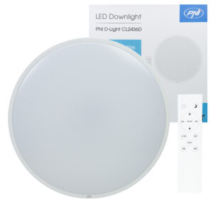 PNI D-Light CL2436D 36W LED lubinis šviestuvas, reguliuojamas, su nuotolinio valdymo pulteliu, apvalus 41 cm, 3000K-6500K, 230V maitinimo šaltinis, 3600 lm, baltas - Image 2