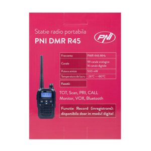Nešiojama radijo stotelė PNI DMR R45, skaitmeninė ir analoginė, 446MHz, 16 skaitmeninių kanalų ir 99 analoginiai kanalai, balso įrašymo funkcija, 2000mAh Li-Ion baterija - Image 18