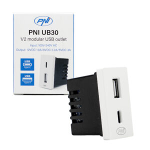 Dvigubas USB lizdas PNI UB30, 5V, 2.4A, modulinis, įmontuojamas - Image 7