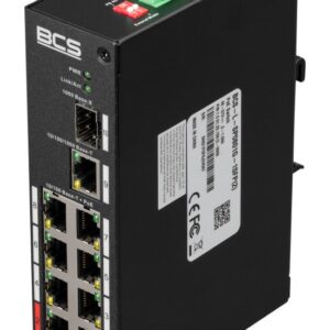 BCS BCS-L-SP0801G-1SFP(II) Fast Ethernet (10/100) Maitinimas per Eternetą (PoE) DIN bėgelis Juoda - Image 2