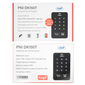 PNI DK150T prieigos kontrolės klaviatūra su „Wi-Fi“, atrakinimas PIN kodu, RFID kortele ir per „Tuya Smart“ programėlę, IP65, juoda - Image 9