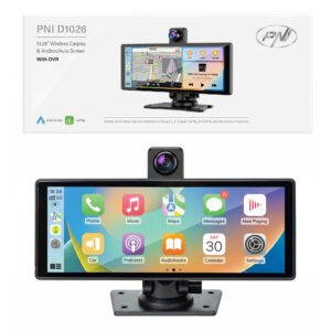 Automobilinis monitorius su DVR PNI D1026 10.26 colio DVR, belaidis Carplay, navigacija, muzika, laisvų rankų įranga, „Bluetooth“, FM siųstuvas - Image 7