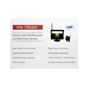 PNI TRK501 belaidė LCD atbulinės eigos kamera ir monitorius su DVR funkcija, „Micro SD“ kortelės lizdu, IR šviesos diodais, skirta sunkvežimiams - Image 11