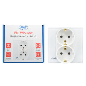 PNI WP222W paprastas x2 įmontuojamas lizdas su baltu stikliniu rėmeliu - Image 5