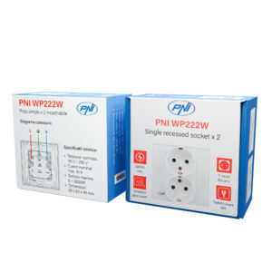 PNI WP222W paprastas x2 įmontuojamas lizdas su baltu stikliniu rėmeliu - Image 8