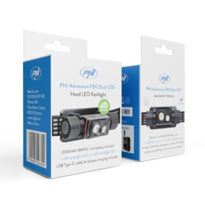 PNI Adventure F80 dvigubas LED galvos žibintuvėlis, 1000 lm, 6W, 2200 mAh, IP68 - Image 16