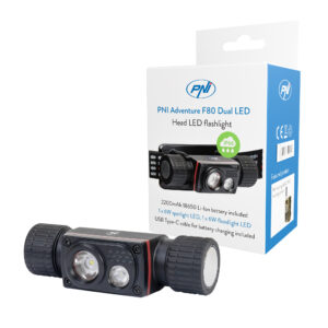 PNI Adventure F80 dvigubas LED galvos žibintuvėlis, 1000 lm, 6W, 2200 mAh, IP68 - Image 18