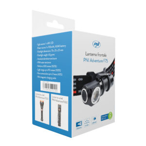 PNI Adventure F75 priekinis žibintuvėlis su 6W, 600 lm LED, aliuminis, su baterija ir USB magnetiniu įkrovikliu - Image 13