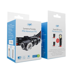 PNI Adventure F75 priekinis žibintuvėlis su 6W, 600 lm LED, aliuminis, su baterija ir USB magnetiniu įkrovikliu - Image 15