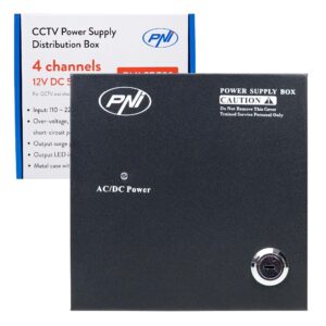 CCTV maitinimo šaltinis PNI STC52 12V, 5A, 60W, 4 išėjimai, metalinėje dėžutėje - Image 4