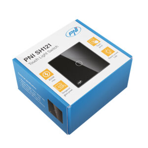 Paprastas jutiklinis jungiklis PNI SH121, pagamintas iš stiklo, juodas, su LED indikatoriumi, 10A 200W - Image 8
