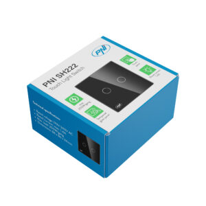PNI SH222 stiklinis dvigubas jutiklinis jungiklis, juodas su LED indikatoriumi - Image 9