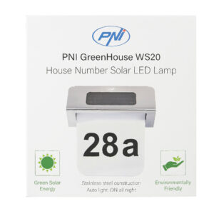 PNI GreenHouse WS20 LED saulės energija maitinamas šviestuvas namo numerio apšvietimui, montuojamas ant sienos - Image 8