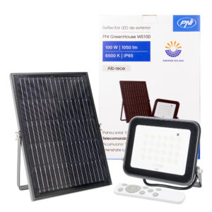 PNI GreenHouse WS100 100W LED prožektorius su saulės baterija, 10000mAh akumuliatoriumi, nuotolinio valdymo pulteliu, reguliuojamu laikmačiu ir ryškumu, 6500 K, IP65 - Image 9