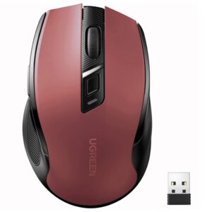 Belaidė optinė pelė Ugreen MU006 USB 2,4 GHz / Bluetooth 5.0 4000 DPI – raudona