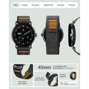 Spigen ATHLEX AIR GOOGLE PIXEL WATCH 1 / 2 / 3 / 4 / 5 (41 MM) AKTYVUS JUODAS/ORANŽINIS - Image 6