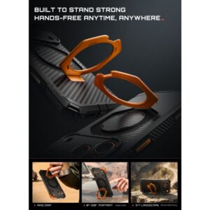 SUPCASE UB GRIP MAG MagSafe iPhone 17 PRO MAX / 18 PRO MAX ARAMIDINIS DĖKLAS JUODAS/ORANŽINIS - Image 5