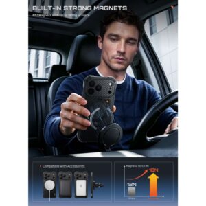 SUPCASE AERO MAG MagSafe iPhone 17 PRO MAX / 18 PRO MAX ARAMIDINIS DĖKLAS JUODAS - Image 6
