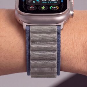 Tech-Protect NYLON PRO Watch 8 / 9 / 10 / 11 / 12 / SE / ULTRA (44 / 45 / 46 / 49 MM) LAIVINIO MĖLYNUMO/PILKA - Image 6