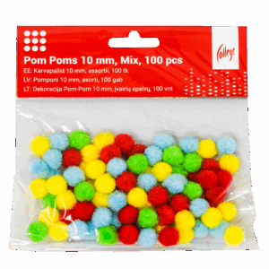 Dekoracija Pom-Pom College 10mm 100vnt