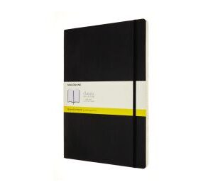 Užrašų knygelė Moleskine, A4, 21x29.7cm, langeliais, minkštu viršeliu, juodos spalvos