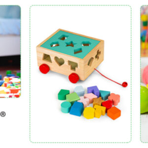 Medinis vaikštynės rūšiuoklis su kaladėlėmis, edukacinis kubas vaikams ECOTOYS - Image 7
