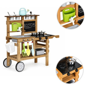 Lauko virtuvėlė vaikams su priedais ir kreidine lenta ECOTOYS - Image 7