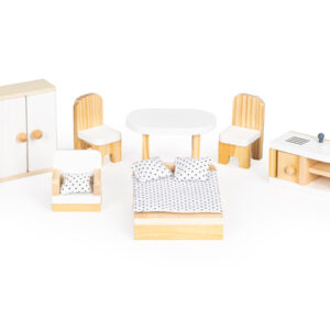Lėlių namelis su medinių baldų komplektu – 3 aukštų „Emma Residence“ ECOTOYS - Image 7