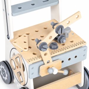 Medinis vaikiškas darbastalis su stumduku ir įrankiais, 34 dalys ECOTOYS - Image 7