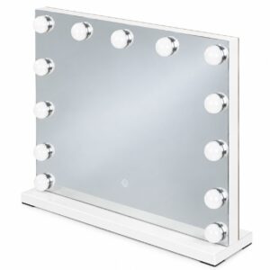 LED makiažo veidrodis 50x40 cm kosmetinis su apšvietimu 3 spalvos 13 lempučių ModernHome - Image 7