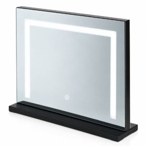 LED kosmetinis veidrodis 50x40 cm su apšvietimu, 3 spalvų režimai, juodas ModernHome - Image 7