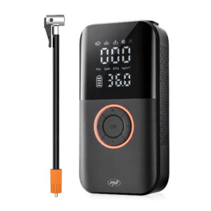 Nešiojamas automobilinis kompresorius su PNI CPA200 baterija 20l/min, 150 PSI, skaitmeninis ekranas, automatinis išsijungimas, dėklas, LED žibintuvėlis, „power bank“ funkcija Li-Ion 1800mAh 20Wh, USB 5V 2A