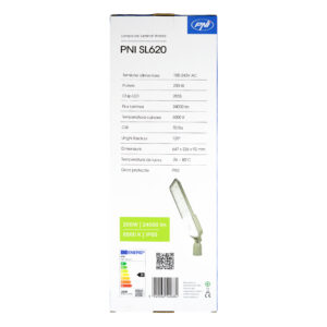 PNI SL620 200W gatvių apšvietimo šviestuvas, 24000lm, 6500K, 230V - Image 9