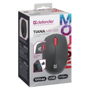 MOUSE DEFENDER TIANA MB-055 RF BEZPRZEWODOWA SILENT CZARNA 1000dpi 3P - Image 3