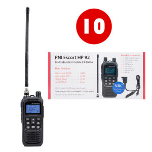 Dėžutė 10 vnt. PNI Escort HP 92 daugiastandartinė nešiojama CB radijo stotelė, 4W, AM-FM, NRC, Dual Watch, Roger Beep, reguliuojamas ASQ SQ, VOX, 12V-24V