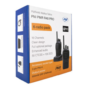 Rinkinys su 8 vienetais, 6 nešiojamos radijo stotelės PNI PMR R40 PRO, komplekte yra baterijos, įkrovikliai ir ausinės - Image 17